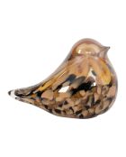 Presse-papier en verre moineau Serin marron - 12 x 7 x 8.5cm