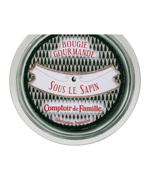 Bougie gourmande sous le sapin verte - 220 g