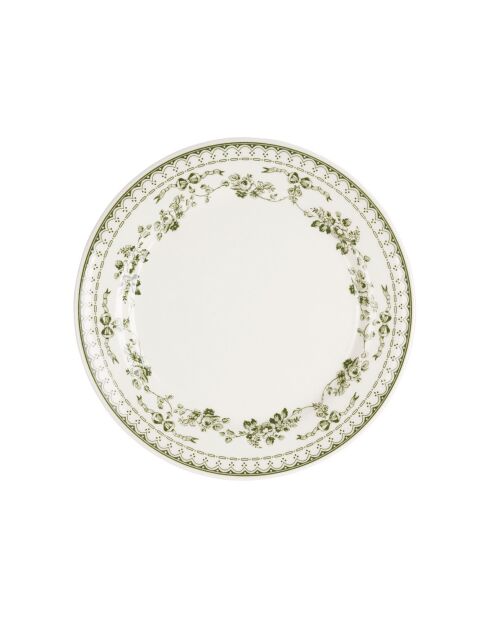 Lot de 6 Assiettes à dessert Faustine verte - D.20 cm