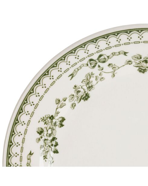 Lot de 6 Assiettes à dessert Faustine verte - D.20 cm