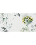 Double set en coton Herbier blanc/vert -160 x 50cm