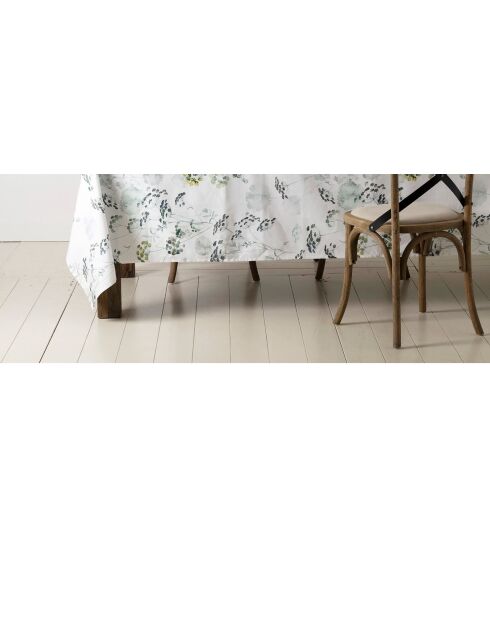 Double set en coton Herbier blanc/vert -160 x 50cm