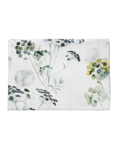Nappe en coton Herbier blanc/vert