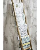 Nappe en coton Herbier blanc/vert