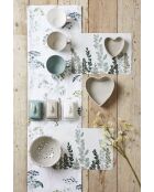 Nappe en coton Herbier blanc/vert