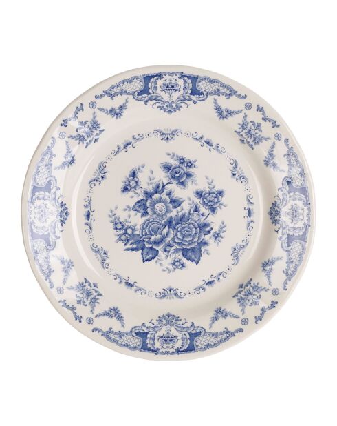 Lot de 6 Assiettes plate Clothilde bleue - D.26 cm