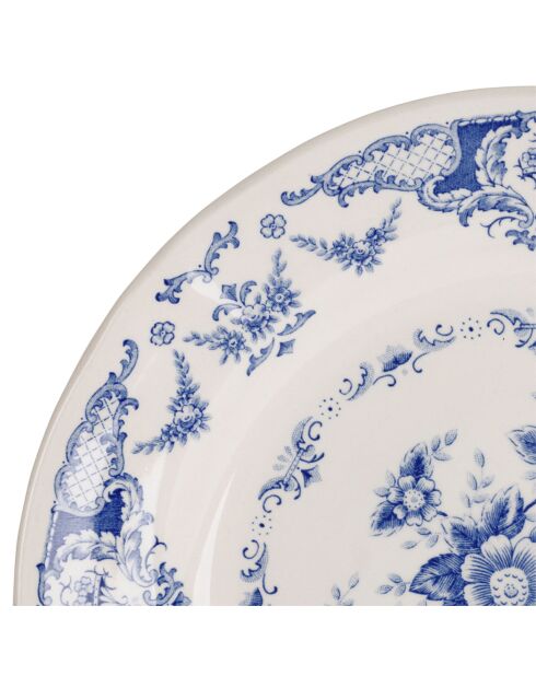 Lot de 6 Assiettes plate Clothilde bleue - D.26 cm