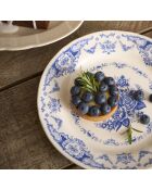 Lot de 6 Assiettes plate Clothilde bleue - D.26 cm