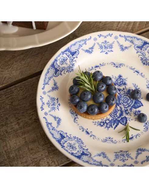 Lot de 6 Assiettes plate Clothilde bleue - D.26 cm