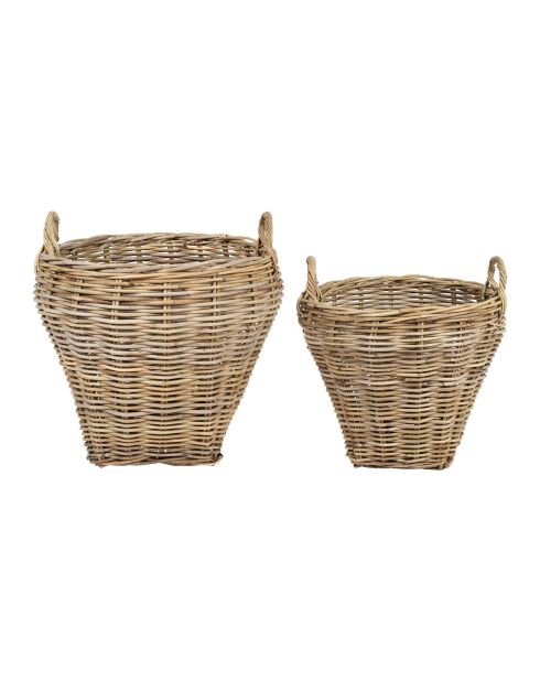 Lot de panier bas carré Java naturel - 2 pièces