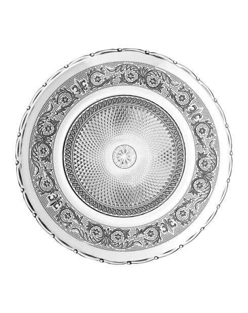 Lot de 6 Assiettes de présentation en verre Classic transparente - D.30 cm