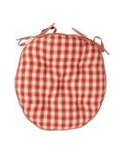Galette de chaise ronde en coton Campagne rouge - D .40cm