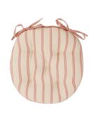 Galette de chaise ronde en coton Campagne rouge - D .40cm