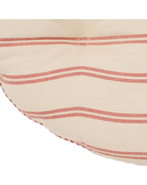 Galette de chaise ronde en coton Campagne rouge - D .40cm