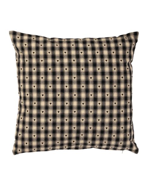 Coussin carré en coton Campagne noir - 45x45 cm