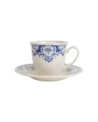 Tasse à thé avec soucoupe Clothilde bleue - 22 cl