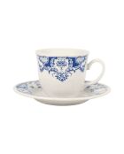 Tasse à thé avec soucoupe Clothilde bleue - 22 cl