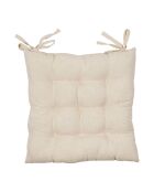 Galette de chaise en lin mélangé Marie-Lise beige- 40x40 cm