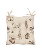 Galette de chaise en lin mélangé Marie-Lise beige- 40x40 cm