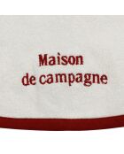 Lot de essuie-mains en coton Campagne écru/rouge - 2 pièces