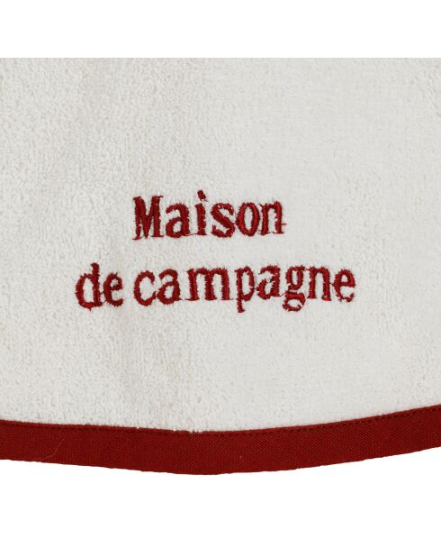 Lot de essuie-mains en coton Campagne écru/rouge - 2 pièces