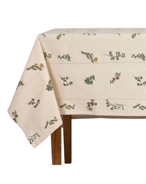Nappe en coton Juline naturel/ vert