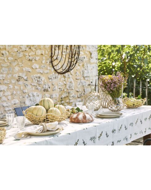 Nappe en coton Juline naturel/ vert