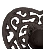 Chauffe-plat Rhododendron noir - 16x16x4 cm