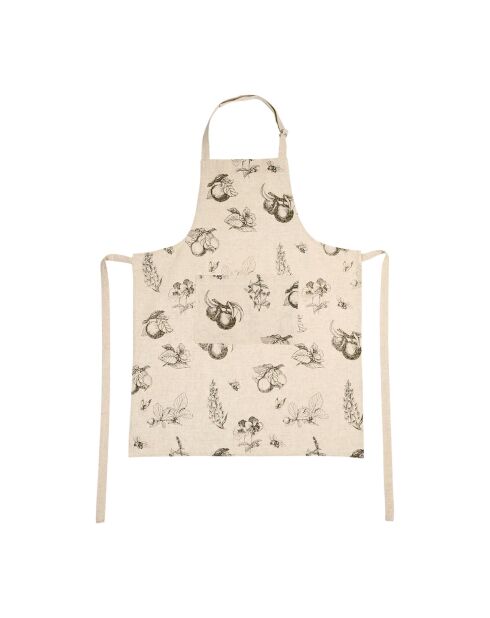 Tablier en coton Marie-Lise marron - 68x85 cm