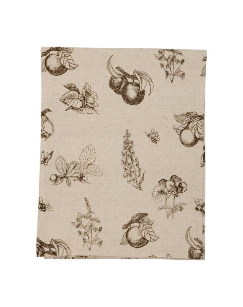 Nappe en lin mélangé Marie-Lise marron
