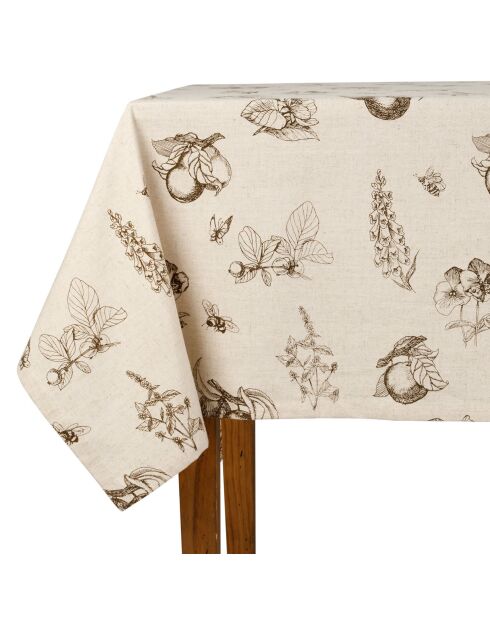 Nappe en lin mélangé Marie-Lise marron