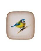 Blau/gelbes Chickadee-Tablett - 16x16 cm