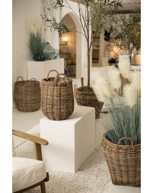 Lot de panier oblong Java naturel - 2 pièces