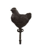 Patère poule Campagne noir - 9.5 x 16 x 3.5cm
