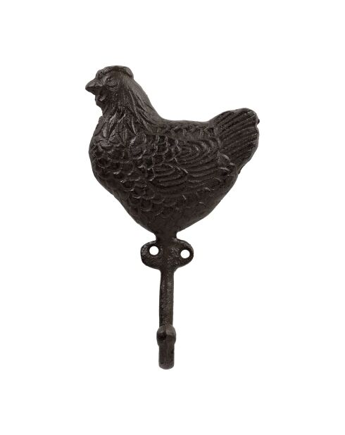 Patère poule Campagne noir - 9.5 x 16 x 3.5cm