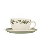 Tasse à thé avec soucoupe Faustine verte - 23 cl