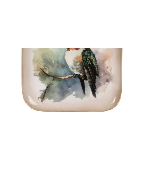 Plateau Colibri Oiseau multicolore - 16x16 cm