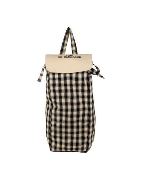 Sac à pain en coton Campagne noir - 18.5 x 12 x 50cm