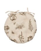 Galette de chaise en lin mélangé Marie-Lise beige - D.40 cm