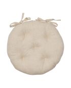 Galette de chaise en lin mélangé Marie-Lise beige - D.40 cm