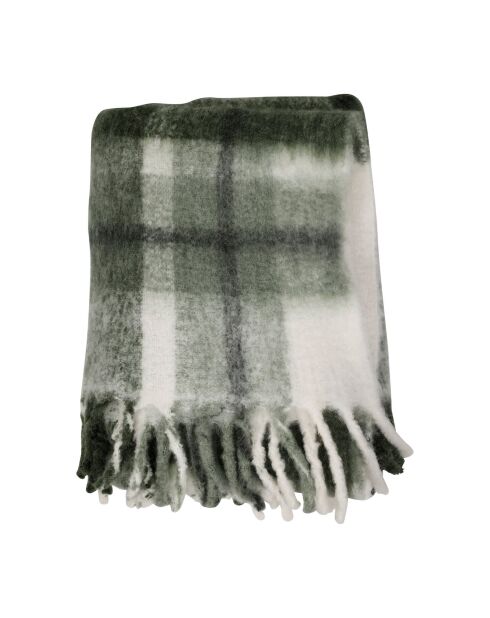 Plaid Selestina in tartan kaki - 170 x 130 cm