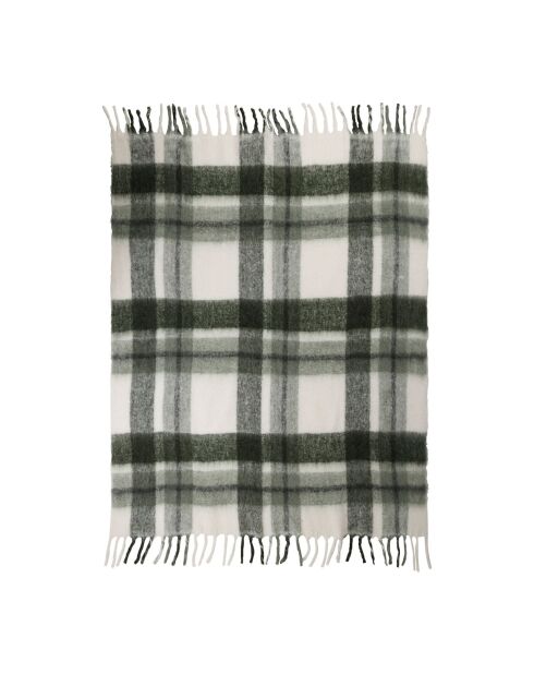 Plaid Selestina in tartan kaki - 170 x 130 cm