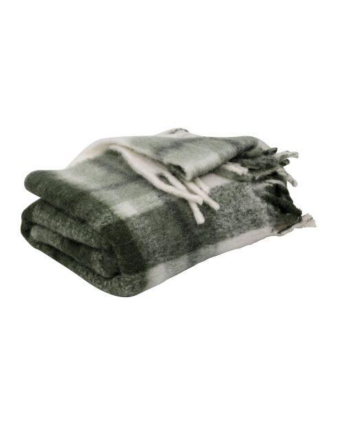Plaid Selestina in tartan kaki - 170 x 130 cm