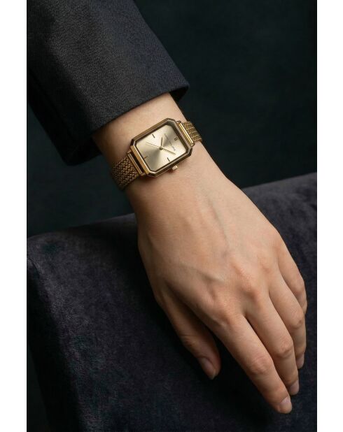 Montre femme analogique en acier inoxydable Royal Whisper dorée