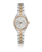 Montre femme analogique en acier inoxydable argenté/rose