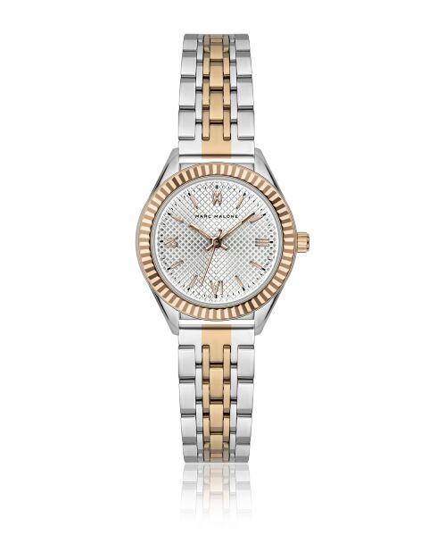 Montre femme analogique en acier inoxydable argenté/rose