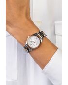 Montre femme analogique en acier inoxydable argenté/rose