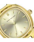 Montre femme analogique en acier inoxydable Golden Dew dorée
