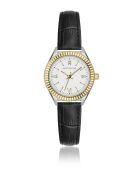 Montre femme analogique en cuir Noir