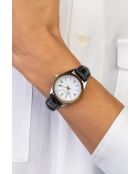 Montre femme analogique en cuir Noir